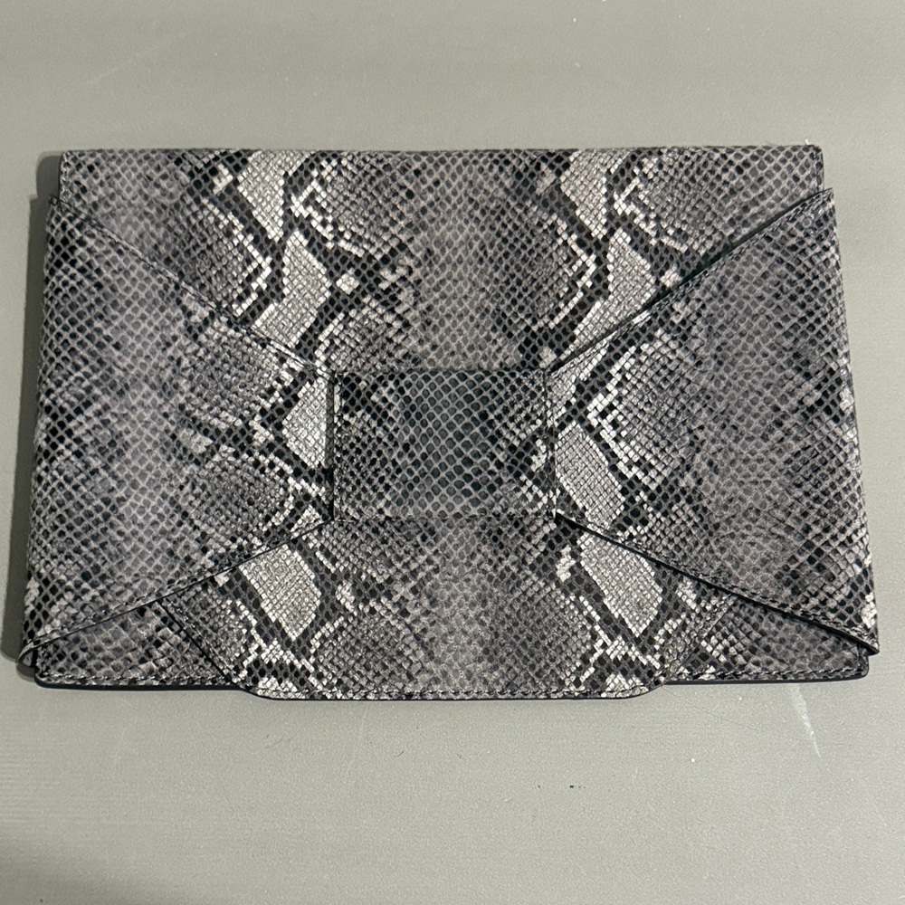 Banana Republic Snake Print Clutch - Gray and Black